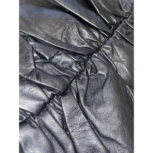 LAMARQUE Aricia Leather Skirt in Black New Mini Ruched - Picture 9 of 15